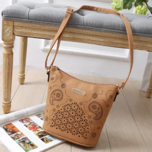 Fashion Women Winter Openwork Large Tote Bag Beach Casual Shoulder Bag Handbag Handmade Basket Storage Shopping Messenger Bag - Image 5