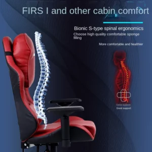 Pink gaming chair for girls computer chair height adjustable comfortable office chair with headrest lumbar pillow Swivel Chair - Image 4