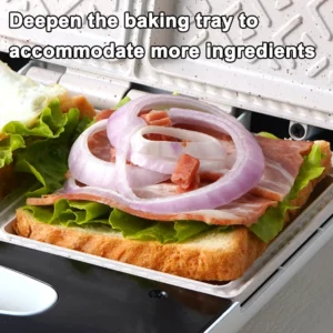 Electric Sandwich Maker Breakfast Baking Machine Cooker Pancake Grill Pan Double Plates Bread Pressure Toaster Ligh Food Oven - Image 5