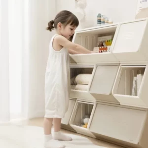 Multi-Purpose Storage Cabinet - Kids Toy Organizer & Bookshelf for Living Room/Bedroom, Space-Saving Snack & Desk Organizer - Image 2