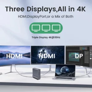 16 in 1 Docking Station Multiport Adapter with Dual 4K HDTV/DisplayPort 7USB Ports 100W PD Audio SD TF for MacBook - Image 6