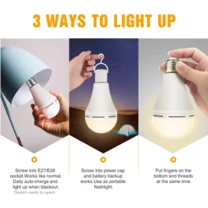 E27 Emergency LED Lamp Bulbs 7W 9W 12W 15W Rechargeable High Brightness Light Bulb Outdoor Camping Fishing Portable Lamps - Image 3