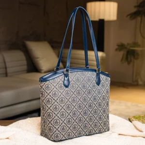 Blue Embroidered Large-capacity Commuter Travel Tote Women's Bag - Image 6