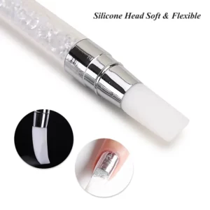 Dual-ended Silicone Sculpture Pen for Nail Art, Easy and Precise Nail Design Tool, 3D Carving Glitter Dotting Brush - Image 3
