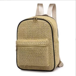 Hot Sale New Fashion Straw Weaving Backpack Women High Capacity Hand Woven Shoulder Bag Casual Light Travel Backpacks School Bag - Image 2