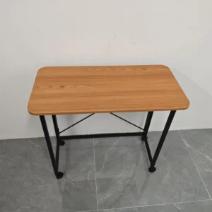 Multifunctional Folding Table with Wheels - Hardwood & Metal Frame, Space-Saving Design for Bedroom, Apartment - Image 4
