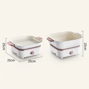 800W Electric Cooking Pot Household Split Rice Cooker Portable Fold Hotpot Electric Skillet Fried Pan Dormitory Multicooker 220V - Image 4