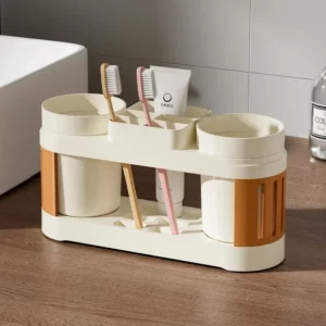 New Bathroom Toothbrush Toothpaste Shelf Simple Advanced All-in-one Toothbrush Mouthwash Cup Bathroom Wash Set Cup Holder - Image 2