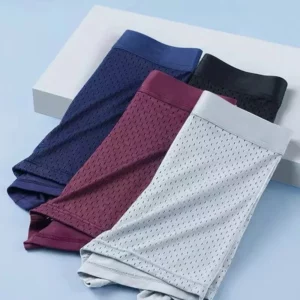 5pcs/Men's Underwear Summer Ice Silk Underwear Plus Size Panties Cool Breathable Sexy Boxer Panties Mesh Comfort Underwear L-5XL - Image 3