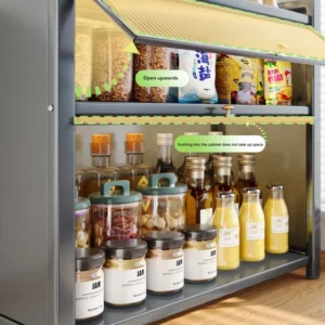 Large Capacity Spice Storage Rack Dust-Proof Visible Cabinet Raised Shelf for Sauce Organizer Oil-Resistant Kitchen Organizer - Image 6