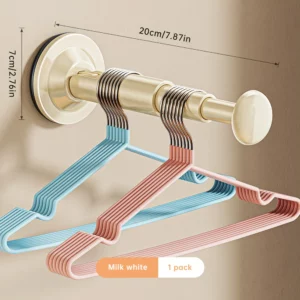 Hanger Storage Rack No-Drill Suction Cup Installation Retractable and Adjustable Length Home Use Hanger Storage Container - Image 2