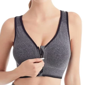 Running Fitness Sports Bra Front Zipper Women's Underwear Shockproof without Underwire Bralette Breathable Seamless Brassiere - Image 2