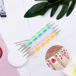 5Pcs/Set Professional 2 Ways Nail Art Dotting Pen Plastic Swirl Wood Marbleizing Steel Rhinestones Pickup Pen Manicure Tools - Image 6