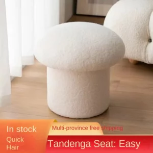Realife Solid Wood Mushroom Stool Makeup Stool Round Stool Nordic Home Shoe Changing Stool Small Sofa Stool Minimalist Stool New - Image 2