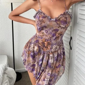 Ordinary Nightgown Strap Tight and Comfortable High-end Pure Floral Dress Sexy Tоy Xxl Sleepwear for Sleeping Pajamas Dress Xxx - Image 6