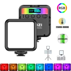 Ulanzi VL49 RGB Camera Light LED Video 2500K-9000K 800LUX Magnetic Mini Fill Light 3 Cold Shoe 2000mAh Type-C for Youtube - Image 4