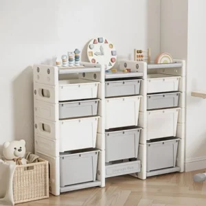 Kids Toy Storage Organizer - Large Capacity Multi-Layer Shelf & Bin for Baby Clothes/Toys, Space-Saving Nursery Storage Solution - Image 1