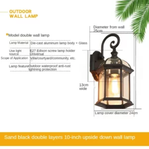 Retro wall lamp of sitting room corridor contracted leds villa outdoor balcony waterproof outdoor corridor lamp - Image 6