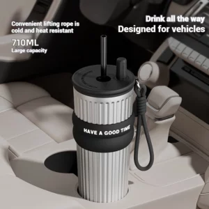 2025 New In Stock Large Capacity Simple And Convenient Straw Insulated Cup Office Coffee Cup Portable Accompanying Car Cup - Image 3