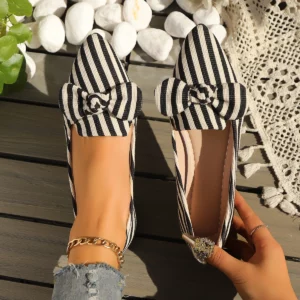 Women Flats Knitted Flat Loafers Shoes Solid Color Round Toe Plus Size Sneakers Women Fashion Outdoor Comfortable Shoes Women - Image 1