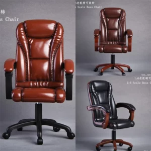 JIAOU DOLL JOA-001 1/6 Scale Male Female Stylish Retro Style Leather Swivel Boss Chair Fit 12inch Action Figure Body Model Toys - Image 1