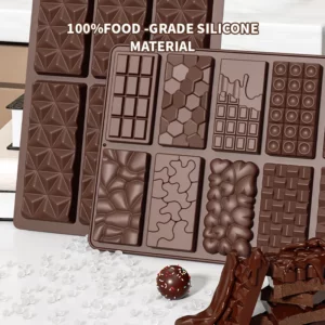 Dubai Chocolate Bar Mold for Filling Pistachio, Small Candy Bar Molds Silicone Christmas Chocolate Molds for Stuffed Bar Thick - Image 2