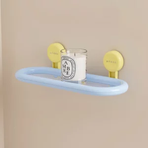 UFORU Suction cup oval shelf Bathroom perforation-free wall-mounted shower gel hand sanitizer dopamine storage shelf - Image 4