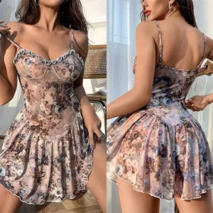 Ordinary Nightgown Strap Tight and Comfortable High-end Pure Floral Dress Sexy Tоy Xxl Sleepwear for Sleeping Pajamas Dress Xxx - Image 4