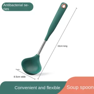 Silicone Spatula Kitchen Five-piece Set Food-grade Stainless Steel Spoon High Temperature Resistant Silicone Spatula - Image 5