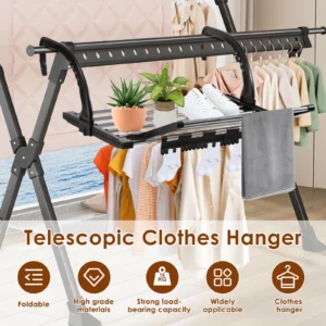 Foldable Hanging Clothes Drying Rack Extendable Balcony Stainless Steel Radiator Clothes Dryer Rack for Hanging Clothes Shoe - Image 1