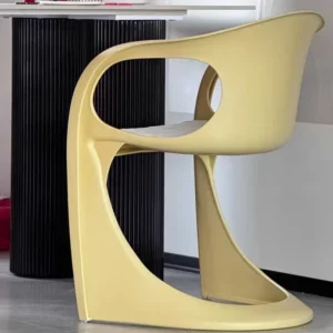 Nordic Simple Design Art Curved Chair Home Balcony Backrest Living Room Dining Room Chair Home Decor Bedroom Dressing Chair - Image 5