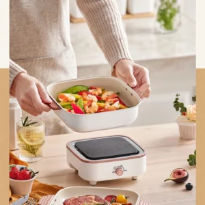 800W Electric Cooking Pot Household Split Rice Cooker Portable Fold Hotpot Electric Skillet Fried Pan Dormitory Multicooker 220V - Image 2