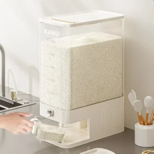 Sealed Rice Storage Box Moisture-Proof Insect-Proof Grain Container Push Dispenser Dry Food Storage Kitchen Grain - Image 4