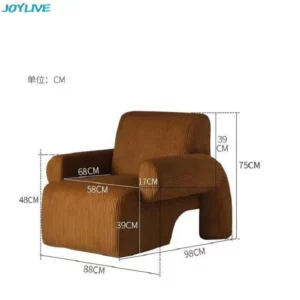 JOYLIVE Creative Single Sofa Vintage Casual Corduroy Settee Fabric Lazy Leisure Chair Living Room Bedroom Home Use 2023 New - Image 6
