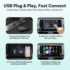 Ottocast Android Ai Box Wireless CarPlay Android Auto Adapter Built in Youtube Netflix Tik Tok IPTV for Car with Wired Carplay - Image 2