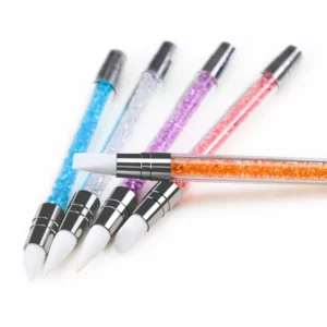 5Pcs/Set Sculpture Dotting Pen Nail Art Silicone Brush Colorful Crystal Dual-head Carving Flower Painting Pen DIY Manicure Tools - Image 4