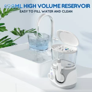Home Water Flosser, 600 ml Large Capacity,10 Adjustable Pressures,6 Home Nozzles Professional Oral Irrigator for Teeth Clean - Image 6