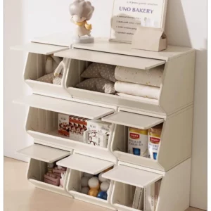 Multi-Purpose Storage Cabinet - Kids Toy Organizer & Bookshelf for Living Room/Bedroom, Space-Saving Snack & Desk Organizer - Image 4