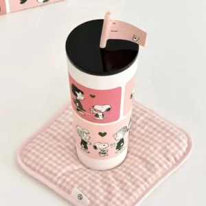 710ml Anime New 2025 Snoopy Cup Cute Cartoon Girls Stainless Steel Straw Accompanying Cups Keep The Cold Drinking Bottles Gifts - Image 4