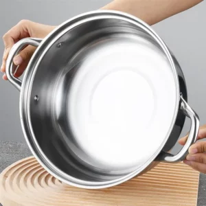 1 Set 28cm Stainless Steel Two Layer Thick Steamer Pot Soup Steam Pot Universal Cooking Pots For Induction Cooker Gas Stove - Image 5