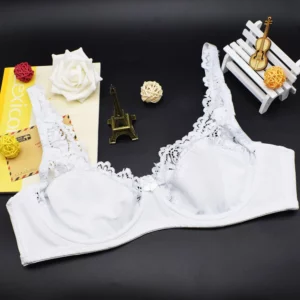 Bras For Womens Lingerie Top Female Lace Bra Underwire Plus Size Brassiere Perspective Sexy Underwear B C D DD E F Cup - Image 3