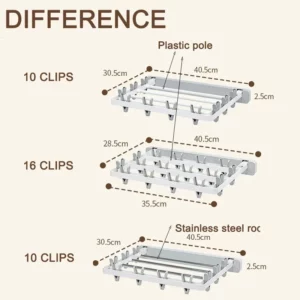 Folding Drying Rack Wall Mounted Drying Clip Windproof Sock Clip Clothing Rack Hanger Household Sock Drying Clip Space Saving - Image 2