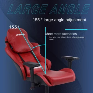 Pink gaming chair for girls computer chair height adjustable comfortable office chair with headrest lumbar pillow Swivel Chair - Image 5