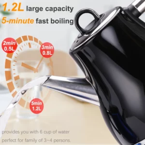 1.2L Colorful 304 Stainless Steel Electric Kettle 1500W Household 220V Quick Heating Electric Boiling Tea Pot Sonifer - Image 4