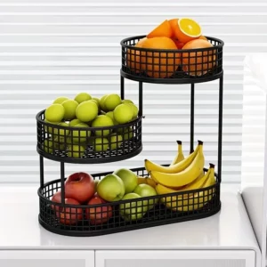 Multi Layer Kitchen Organizer Fruit Vegetable Shelf Bathroom Makeup Storage Desktop Dim Sum Storage Basket Kitchen Accessories - Image 1
