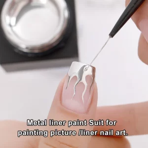 AS 5ml Silver Metallic Painting Liner Gel Polish Super Bright Mirror Gel Nail Polish Semi Permanent Lines French Nail - Image 5