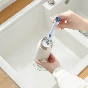 Silicone Bottle Brush 360 Degree Rotation Baby Pacifier Cup Nipple Cleaning Brushes Set Handheld Soft Head Food Grade Watering - Image 3