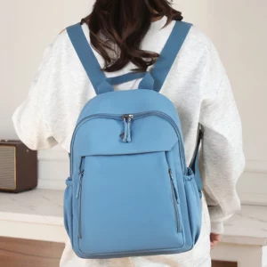 Waterproof Nylon Women's Backpack Designer High Quality Travel Bagpack Solid Color College Wind School Bag Casual Shoulder Sac - Image 5
