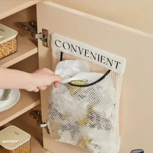 Wall Mounted Large Capacity Storage Bag Kitchen Garbage Bag Clutter Organizer Velcro Storage Pocket Multi-Purpose High Elastic - Image 1