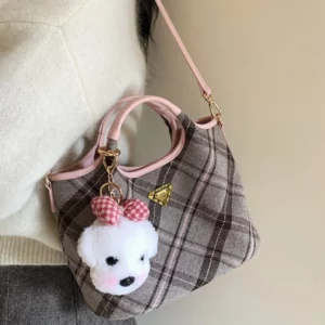 Norwegian Girls Tote Bag Girls Spring Summer Checkered Handbag Commuter Single Shoulder Crossbody Bag Gifts For Girls - Image 2